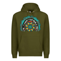 Army Green gemstone sunflower  rainbow Premium Hoodie - Artiststas