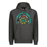 Charcoal Heather gemstone sunflower  rainbow Premium Hoodie - Artiststas