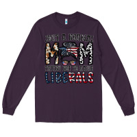 Plum just a regular mom trying not to raise liberals Long Sleeve Tee - CowhideDigitalArt