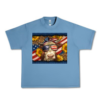 Pebble Blue Western 4th Of July Cow Urban Heavy Tee - LillyAllenDesigns