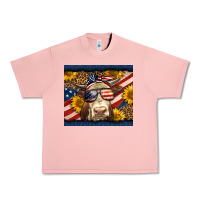 Salmon Western 4th Of July Cow Urban Heavy Tee - LillyAllenDesigns
