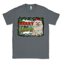Charcoal Heather merry and bright pomeranian Classic Tee - RanaPortraitStore