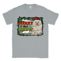 Heather Grey merry and bright pomeranian Classic Tee - RanaPortraitStore