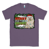 Lavender merry and bright pomeranian Classic Tee - RanaPortraitStore