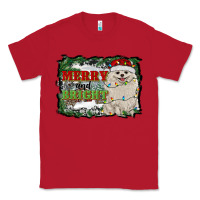 Red merry and bright pomeranian Classic Tee - RanaPortraitStore