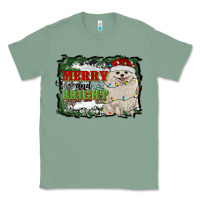 Sage merry and bright pomeranian Classic Tee - RanaPortraitStore
