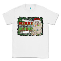 White merry and bright pomeranian Classic Tee - RanaPortraitStore