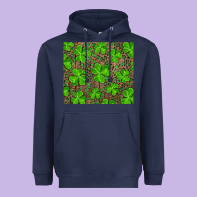 Shamrock And Leopard Heavyweight Hoodie Designed By Ranaportraitstore