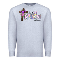 Heather Grey easter he is risen matthew 28 6 Premium Sweatshirt - Jasminsmagicworld