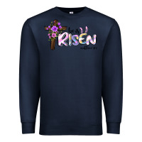 Navy easter he is risen matthew 28 6 Premium Sweatshirt - Jasminsmagicworld