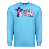 Ocean Blue easter he is risen matthew 28 6 Premium Sweatshirt - Jasminsmagicworld
