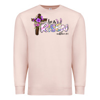 Pale Pink easter he is risen matthew 28 6 Premium Sweatshirt - Jasminsmagicworld