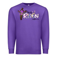 Purple easter he is risen matthew 28 6 Premium Sweatshirt - Jasminsmagicworld