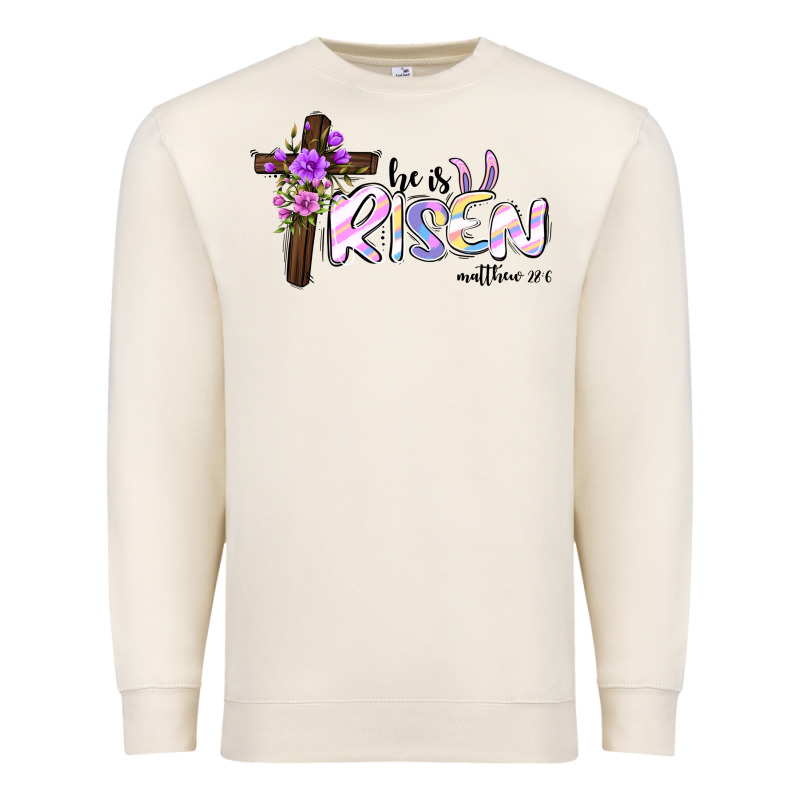 Easter He Is Risen Matthew 28 6 Premium Sweatshirt by Jasminsmagicworld | Teevron