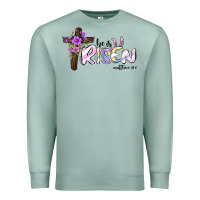 Seafoam easter he is risen matthew 28 6 Premium Sweatshirt - Jasminsmagicworld