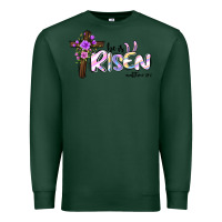 Sports Green easter he is risen matthew 28 6 Premium Sweatshirt - Jasminsmagicworld