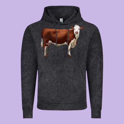 Hereford Cow Vintage Hoodie Designed By Lillyallendesigns