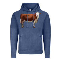 Vintage Denim hereford cow Vintage Hoodie - LillyAllenDesigns