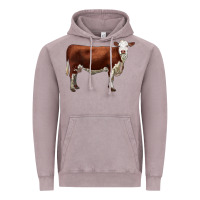 Vintage Zinc hereford cow Vintage Hoodie - LillyAllenDesigns