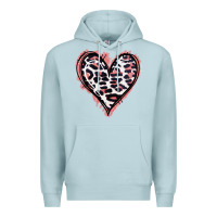 Blue Mist Leopard Glitter Heart Premium Hoodie - Jasminsmagicworld