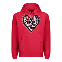 Cardinal Leopard Glitter Heart Premium Hoodie - Jasminsmagicworld