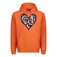 Carrot Leopard Glitter Heart Premium Hoodie - Jasminsmagicworld