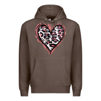 Coffee Leopard Glitter Heart Premium Hoodie - Jasminsmagicworld