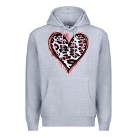 Heather Grey Leopard Glitter Heart Premium Hoodie - Jasminsmagicworld