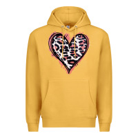 Mustard Leopard Glitter Heart Premium Hoodie - Jasminsmagicworld