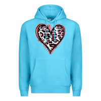 Ocean Blue Leopard Glitter Heart Premium Hoodie - Jasminsmagicworld