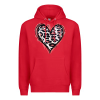 Red Leopard Glitter Heart Premium Hoodie - Jasminsmagicworld