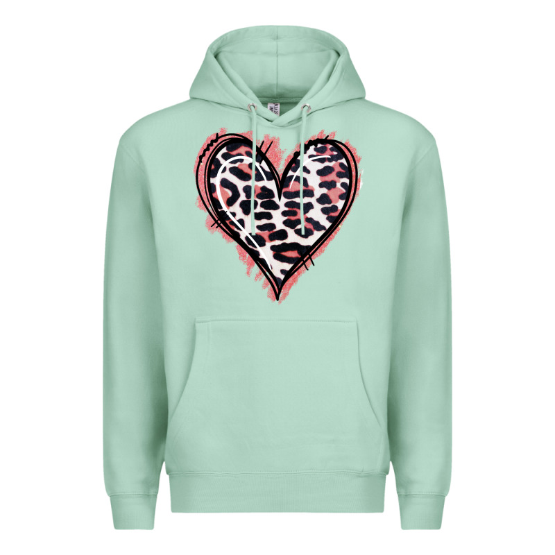 Leopard Glitter Heart Premium Hoodie by Jasminsmagicworld | Teevron