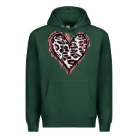 Sports Green Leopard Glitter Heart Premium Hoodie - Jasminsmagicworld