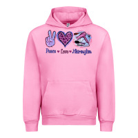 Fuchsia Pink Peace Love Hairstylist Urban Hoodie - Jasminsmagicworld