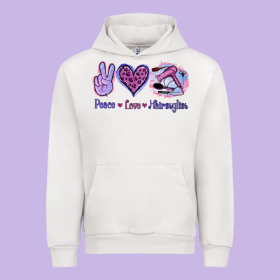 Peace Love Hairstylist Urban Hoodie Designed By Jasminsmagicworld
