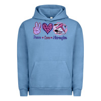 Pigment Pebble Blue Peace Love Hairstylist Urban Hoodie - Jasminsmagicworld
