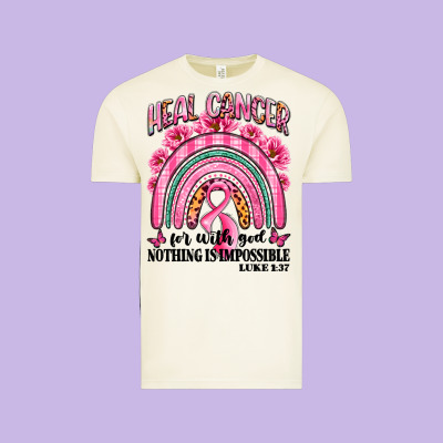 Heal Cancer Rainbow Vintage Tee Designed By Lillyallendesigns