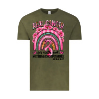 Vintage Olive heal cancer rainbow Vintage Tee - LillyAllenDesigns
