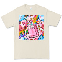 Bone unicorn coffe cup and star with rainbow seamless pattern bbs Premium Tee - BundleAndBundleShop