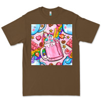 Cacao unicorn coffe cup and star with rainbow seamless pattern bbs Premium Tee - BundleAndBundleShop