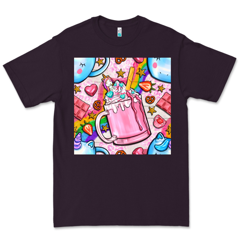 Unicorn Coffe Cup And Star With Rainbow Seamless Pattern Bbs Premium Tee by BundleAndBundleShop | Teevron