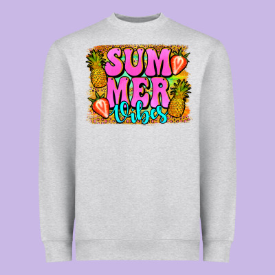 Summer Vibes Leopard Background Heavyweight Sweatshirt Designed By Jasminsmagicworld