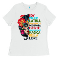 White sugar skull women hispanic heritage month Ladies Tee - BundleAndBundleShop