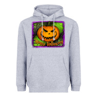 Heather Grey happy halloween jack o' lantern pumpkin Heavyweight Hoodie - Jasminsmagicworld