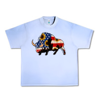 Grape Ice american flag bison Urban Heavy Tee - Jasminsmagicworld