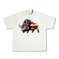 Pistachio american flag bison Urban Heavy Tee - Jasminsmagicworld