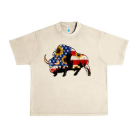 Sandshell american flag bison Urban Heavy Tee - Jasminsmagicworld