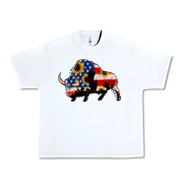White american flag bison Urban Heavy Tee - Jasminsmagicworld