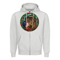 Dove Grey Longhorn Cow Christmas Zipper Hoodie - RanaPortraitStore