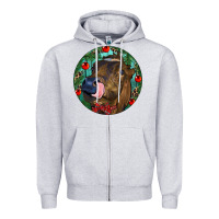 Heather Grey Longhorn Cow Christmas Zipper Hoodie - RanaPortraitStore